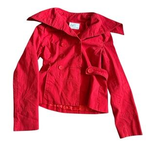 AnchorBlue Y2K Vintage Chic Red Double-Breasted Pea Coat